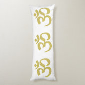 Golden Om Buddhistisches Symbol für das weiße Kiss Seitenschläferkissen (Rückseite (Vertikal))