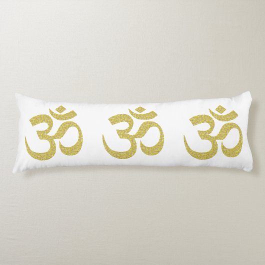 Golden Om Buddhistisches Symbol für das weiße Kiss Seitenschläferkissen (Vorderseite)