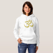 Golden Om Buddhistisches Symbol für White W Hoodie (Vorne ganz)