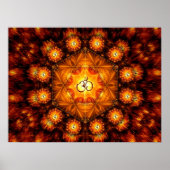 Golden Om Fraktal mandala Poster (Vorne)