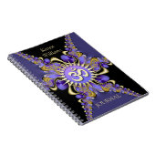 Golden Om Lila Fraktal Lace Elegantes Notebook Notizblock (Rechte Seite)