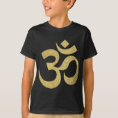 Golden Om Spirituelles Symbol Yoga Meditation Ohm T-Shirt (Vorderseite)