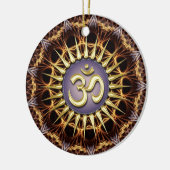 Golden OM Tapestry Weave Keramik Ornament (Links)