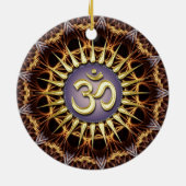 Golden OM Tapestry Weave Keramik Ornament (Hinten)