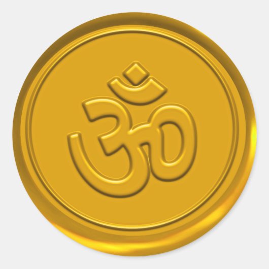Golden Om Wax Siegel Runder Aufkleber (Vorderseite)