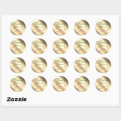 Golden Ombre Vielen Dank Labels Herz Symbol Name Runder Aufkleber (Blatt)