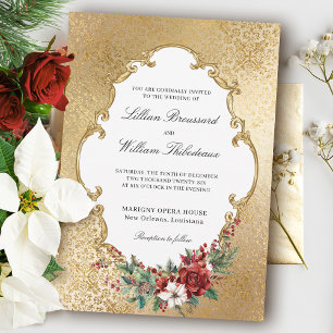 Golden Opulence Weihnachten Blumenzehen Einladung