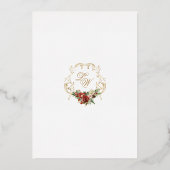 Golden Opulence Weihnachten Blumenzehen Folieneinladung (Rückseite)