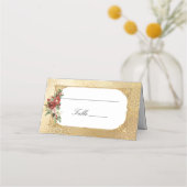 Golden Opulence Weihnachten Blumenzehen Platzkarte (Rückseite)