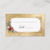 Golden Opulence Weihnachten Blumenzehen Platzkarte (Vorderseite)