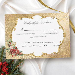 Golden Opulence Weihnachten Blumenzehen RSVP Karte