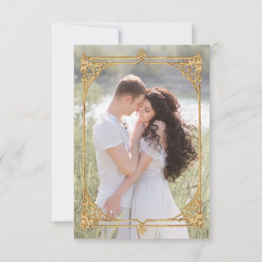 Golden Opulence Weihnachten Blumenzehen Save The Date (Rückseite)