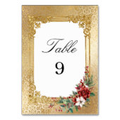 Golden Opulence Weihnachten Blumenzehen Tischnummer (Vorderseite)