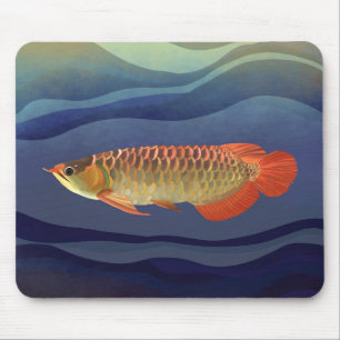 Golden Orange Arowana Mousepad