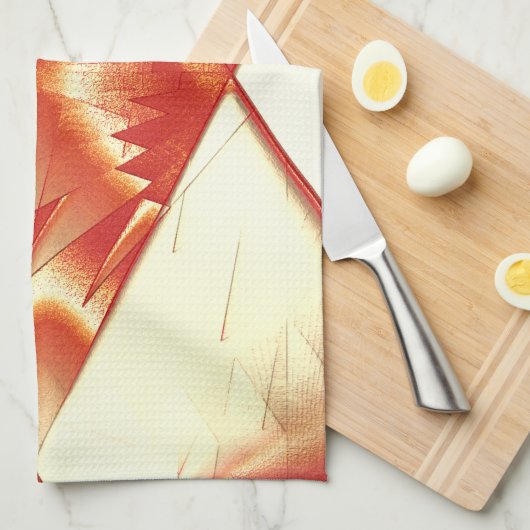 Golden orange bis beige, extrem, grob digitalisier geschirrtuch (Viertel Falte)