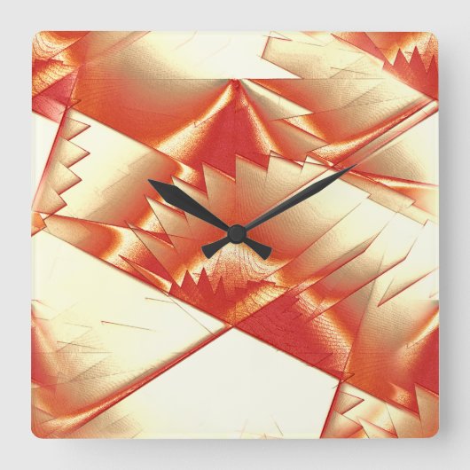 Golden orange bis beige, extrem, grob digitalisier quadratische wanduhr (Vorderseite)