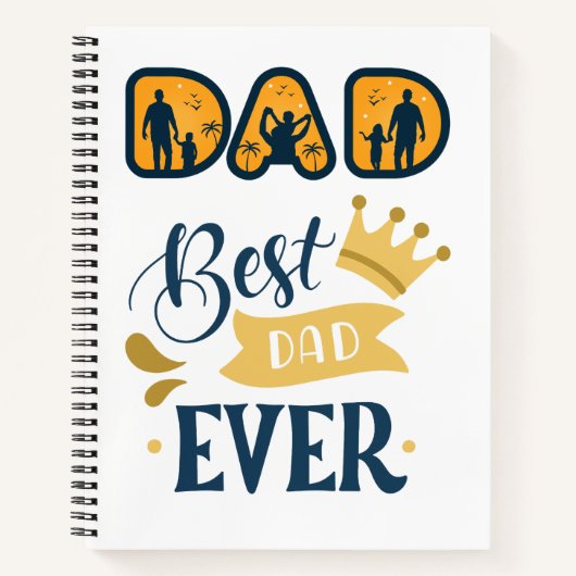 Golden Orange & Blue Modern Vatertag Notizblock (Vorderseite)