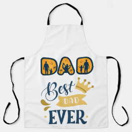 Golden Orange & Blue Modern Vatertag Schürze