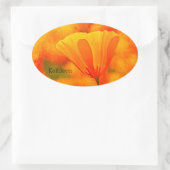 Golden Orange California Mohn "Land of Orange" Ovaler Aufkleber (Tasche)