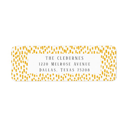 Golden Orange Dashing Return Address Label (Vorne)