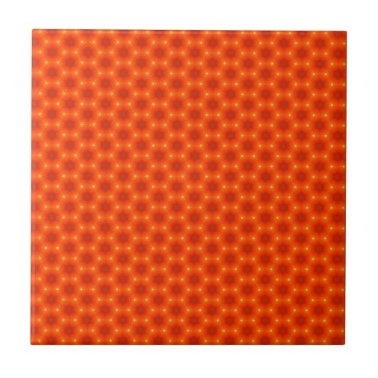 Golden Orange Honeycomb Hexagon Muster Fliese (Vorderseite)