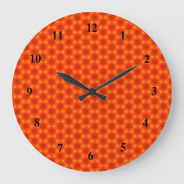 Golden Orange Honeycomb Hexagon-Muster Große Wanduhr