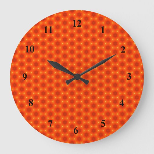 Golden Orange Honeycomb Hexagon-Muster Große Wanduhr (Vorderseite)