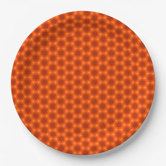 Golden Orange Honeycomb Hexagon Muster Pappteller (Vorderseite)