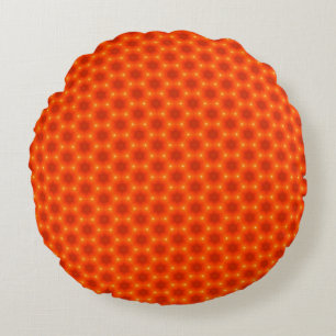 Golden Orange Honeycomb Hexagon Muster Rundes Kissen