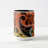 Golden Orange Paisley Pattern Kaffeemaschine Tasse (Mittel)
