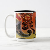 Golden Orange Paisley Pattern Kaffeemaschine Tasse (Links)