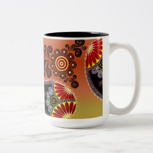 Golden Orange Paisley Pattern Kaffeemaschine Tasse
