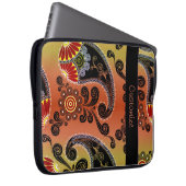 Golden Orange Paisley Pattern Laptop Sleeve (Vorne Rechts)