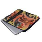 Golden Orange Paisley Pattern Laptop Sleeve (Vorne Knopf)