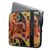 Golden Orange Paisley Pattern Laptop Sleeve (Vorderseite Links)