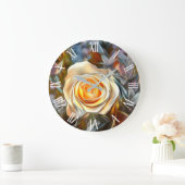Golden Orange Popular Einzigartige Rose Kunst, Dic Große Wanduhr (Zuhause)