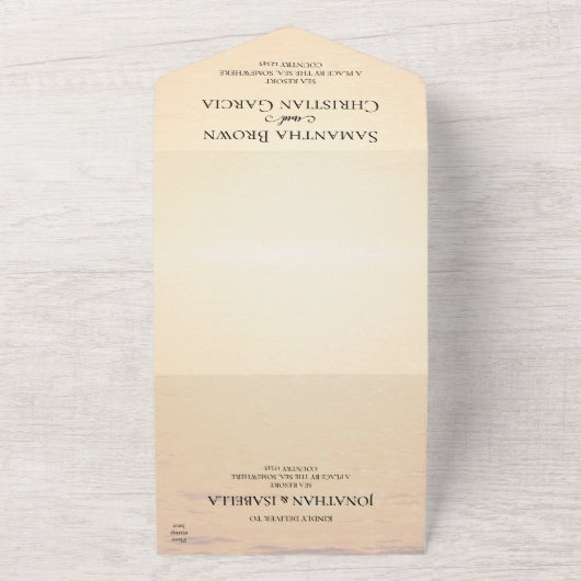 Golden Orange Sommermeere Hochzeit All In One Einladung (Außenbereich)