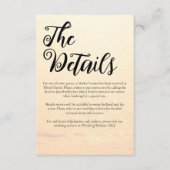 Golden Orange Sommermeere Hochzeit Begleitkarte (Vorderseite)