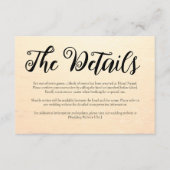 Golden Orange Sommermeere Hochzeit Begleitkarte (Vorderseite)