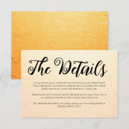 Golden Orange Sommermeere Hochzeit Begleitkarte