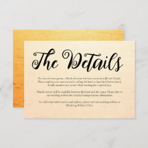 Golden Orange Sommermeere Hochzeit Begleitkarte