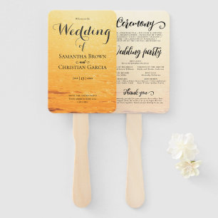 Golden Orange Sommermeere Hochzeit Fächer