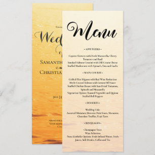 Golden Orange Sommermeere Hochzeit Menükarte
