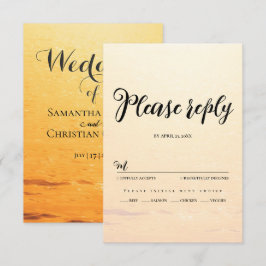 Golden Orange Sommermeere Hochzeit RSVP Karte