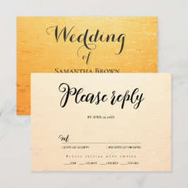 Golden Orange Sommermeere Hochzeit RSVP Karte