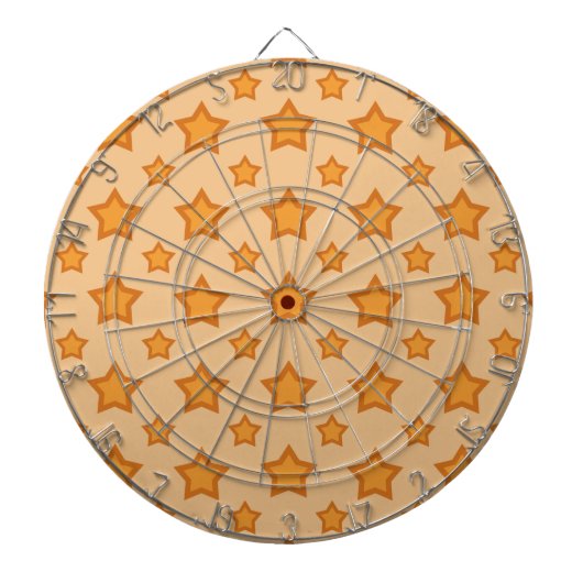 Golden Orange Stars Pattern Dartscheibe (vorne)