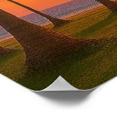Golden Orange Sunset Tropical Beach Poster (Ecke)