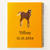 Golden Orange Yellow von Pferden Fohlen Datum hinz Notizblock (Rückseite)
