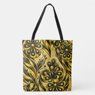 Golden Orbit Bloom   Tasche