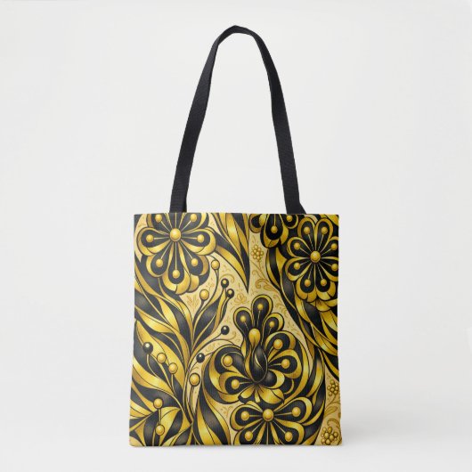 Golden Orbit Bloom   Tasche (Vorderseite)